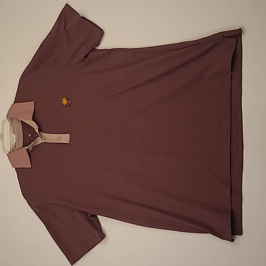 Random Golf Club Purple Beige Tree Embroidered Sz M Short Sleeve Golf Polo Shirt — image 6 of 6